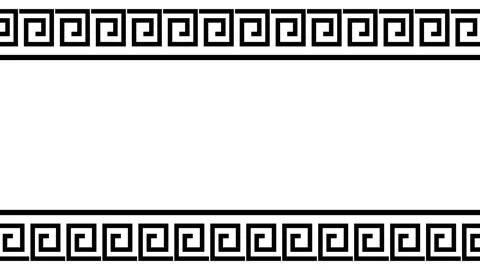 Classic Greek key meander pattern bordering animation Stock Footage 338005135