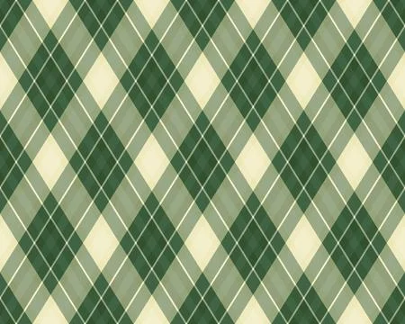 This classic green argyle seamless pattern features elegant diamond shapes an Stock Illustration