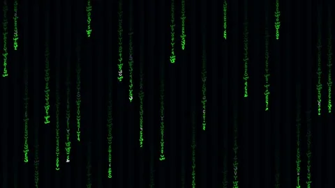 Classic Green Matrix Rain Arabic Falling Code Background Stock-Footage 331547172