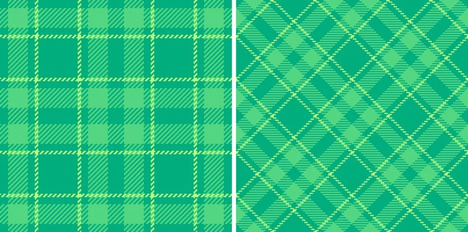 Classic green plaid pattern, digitally created. Seamless, versatile design. I Stock Illustration