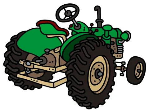Classic green tractor Stock Illustration