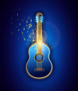 Classic Guitar, abstract illustration. Vector graphic. Stock Illustration