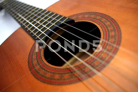 Classic guitar body close-up Stock Photos