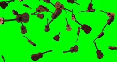 Classic guitar falling slow motion Stockbeeldmateriaal 88544222