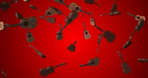 Classic guitar falling slow motion Stock Footage 88545247