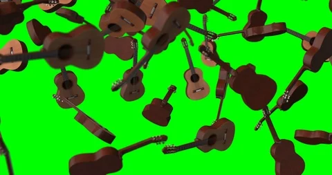 Classic guitar falling slow motion Stock Footage 105120186