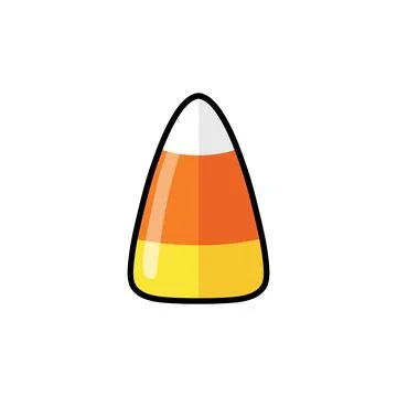 Classic Halloween candy corn with three colors a simple vector art Stock Illustration