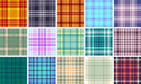 Classic Halloween plaid bundle for multipurpose use. Versatile tartan pattern Stock Illustration