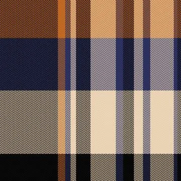 A classic herringbone plaid pattern in navy, brown, and cream evokes timeless Stock Illustration