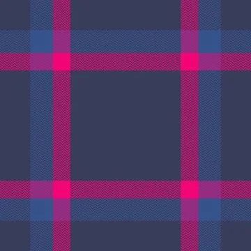 This classic herringbone tartan pattern features bold pink and dark blue chec Illustrazione stock