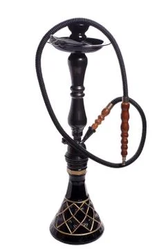 Classic hookah with colored hose Stock Photos