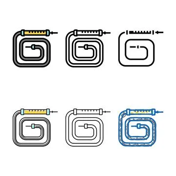 Classic hookah hose color variations icon vector Stock Illustration