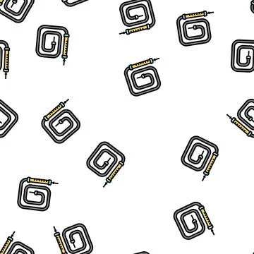 Classic hookah hose vector seamless pattern Stock Illustration