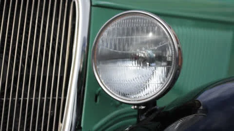 Classic Hot Rod Headlight Stock Footage 25240446