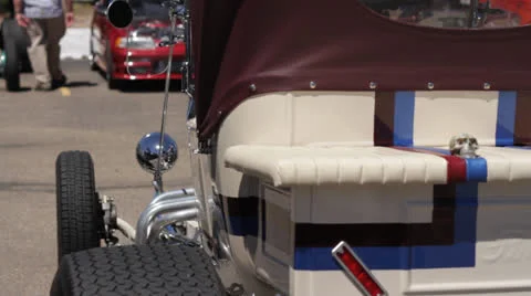 Classic Hot Rod Rear View Stock Footage 25239673