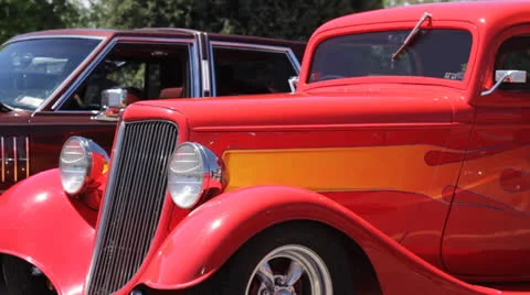 Classic Hot Rod Side View Stock Footage 25240636