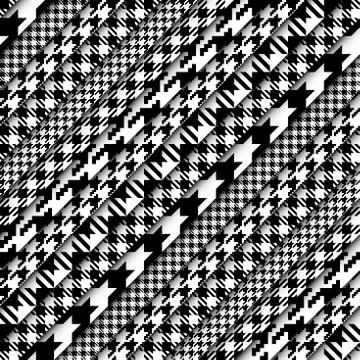 Classic Hounds-tooth pattern in a patchwork collage style. Stock Illustration