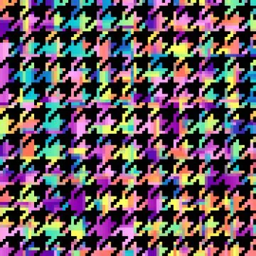 Classic Hounds-tooth pattern in a patchwork collage style. Stock Illustration