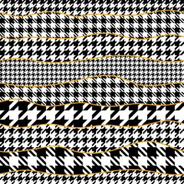 Classic Hounds-tooth pattern in a patchwork collage style. Stockillustratie