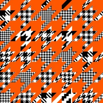 Classic Hounds-tooth pattern in a patchwork collage style. イラスト素材