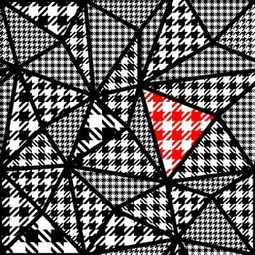 Classic Hounds-tooth pattern in a patchwork collage style. Illustrazione stock