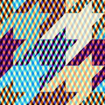 Classic Hounds-tooth pattern in a patchwork collage style. Illustrazione stock