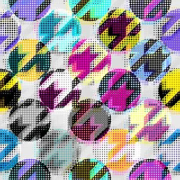 Classic Hounds-tooth pattern in a patchwork collage style. 库存插图