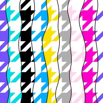 Classic Hounds-tooth pattern in a patchwork collage style. Stockillustratie