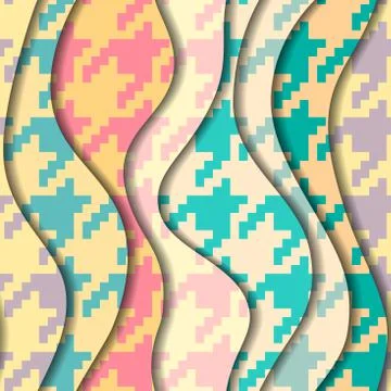 Classic Hounds-tooth pattern in a patchwork collage style. 스톡 일러스트