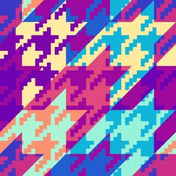 Classic Hounds-tooth pattern in a patchwork collage style. Stockillustratie