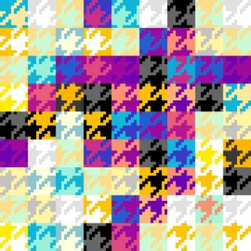 Classic Hounds-tooth pattern in a patchwork collage style. Illustrazione stock