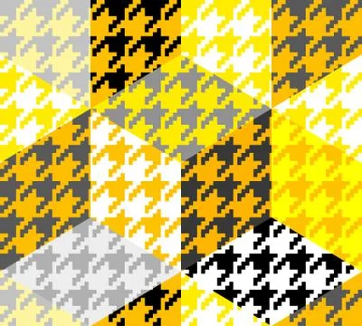 Classic Hounds-tooth pattern in a patchwork collage style. イラスト素材