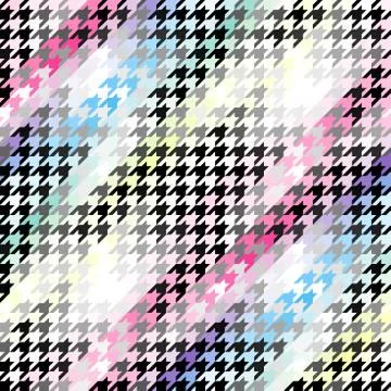 Classic Hounds-tooth pattern in a patchwork collage style. Illustrazione stock