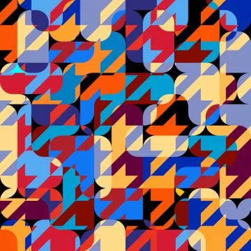 Classic Hounds-tooth pattern in a patchwork collage style. Stockillustratie