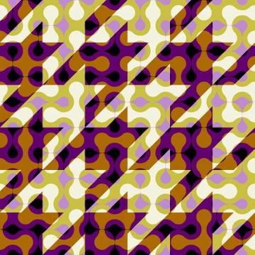 Classic Hounds-tooth pattern in a patchwork collage style. 库存插图