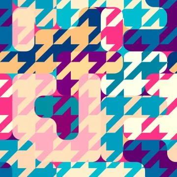 Classic Hounds-tooth pattern in a patchwork collage style. Stock Illustration