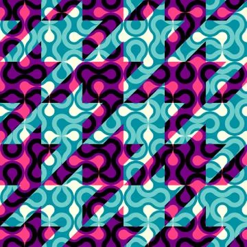 Classic Hounds-tooth pattern in a patchwork collage style. Stock Illustration