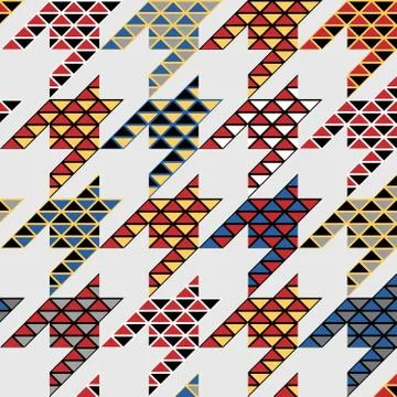 Classic Hounds-tooth pattern in a patchwork collage style. 스톡 일러스트