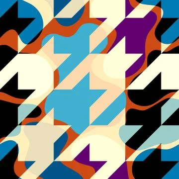 Classic Hounds-tooth pattern in a patchwork collage style. Stockillustratie