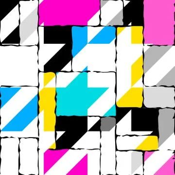 Classic Hounds-tooth pattern in a patchwork collage style. Illustrazione stock