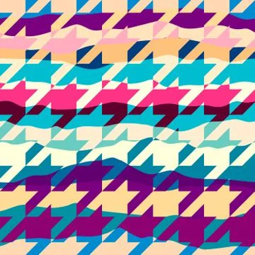 Classic Hounds-tooth pattern in a patchwork collage style. Stock Illustration