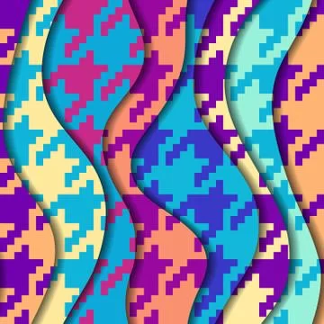 Classic Hounds-tooth pattern in a patchwork collage style. Stockillustratie