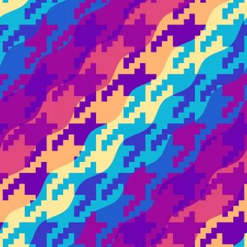 Classic Hounds-tooth pattern in a patchwork collage style. Stockillustratie