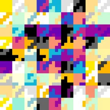 Classic Hounds-tooth pattern in a patchwork collage style. イラスト素材