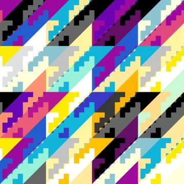 Classic Hounds-tooth pattern in a patchwork collage style. 库存插图