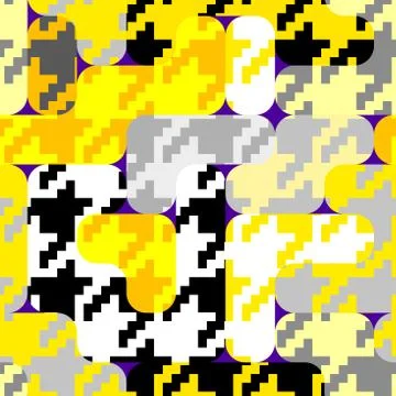 Classic Hounds-tooth pattern in a patchwork collage style. Illustrazione stock