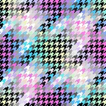 Classic Hounds-tooth pattern in a patchwork collage style. Stockillustratie