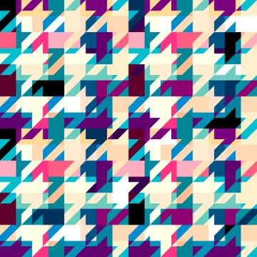 Classic Hounds-tooth pattern in a patchwork collage style. Illustrazione stock