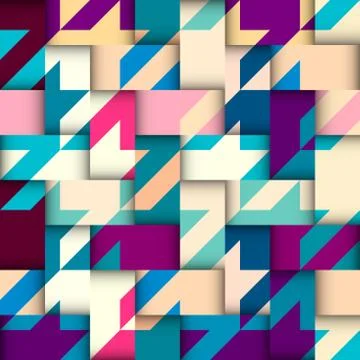 Classic Hounds-tooth pattern in a patchwork collage style. Stock Illustration