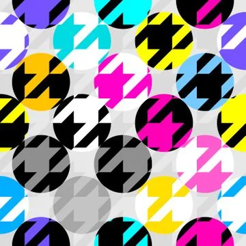 Classic Hounds-tooth pattern in a patchwork collage style. Stock Illustration